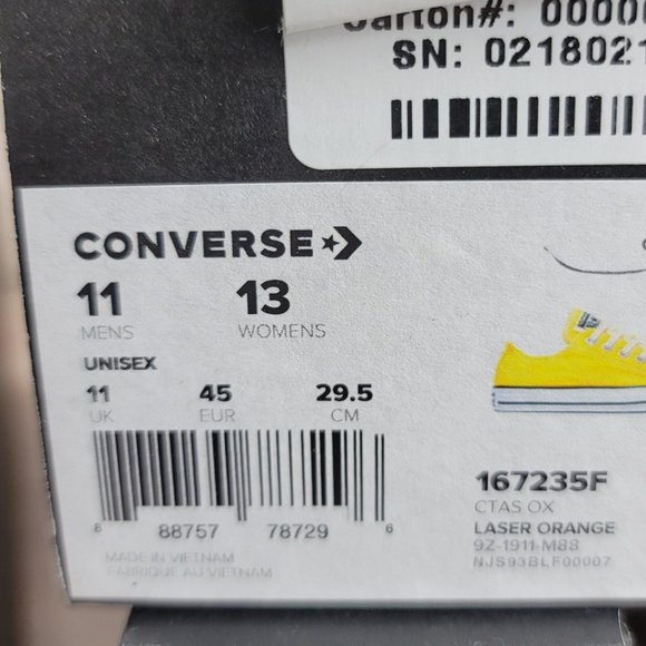 NEW Converse Chuck Taylor CTAS OX Low Laser Orange Men's Athletic Casual - Picture 10 of 10